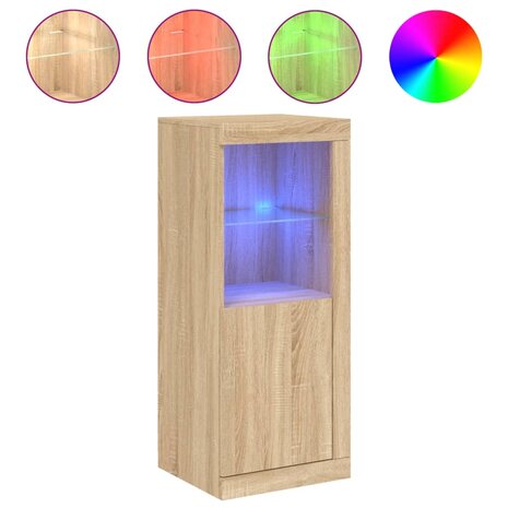 Dressoir met LED-verlichting 41x37x100 cm sonoma eikenkleurig 2