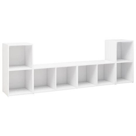 Tv-meubelen 4 st 72x35x36,5 cm bewerkt hout wit 2