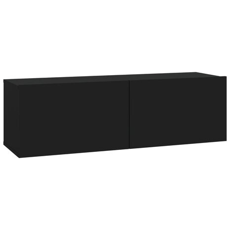 Tv-wandmeubels 2 st 100x30x30 cm bewerkt hout zwart 5