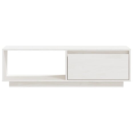 Tv-meubel 110x30x33,5 cm massief grenenhout wit 4