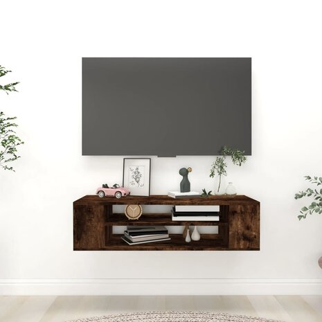 Tv-hangmeubel 100x30x26,5 cm bewerkt hout gerookt eikenkleurig 1