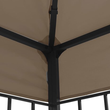 Prieel met LED-lichtslinger 3x3 m taupe 6