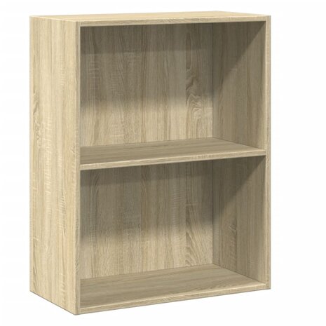 Boekenkast 2 schappen 60x30x76,5 cm bewerkt hout sonoma eiken 2