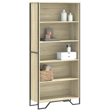 Boekenkast 80x31x169 cm bewerkt hout sonoma eikenkleurig 1