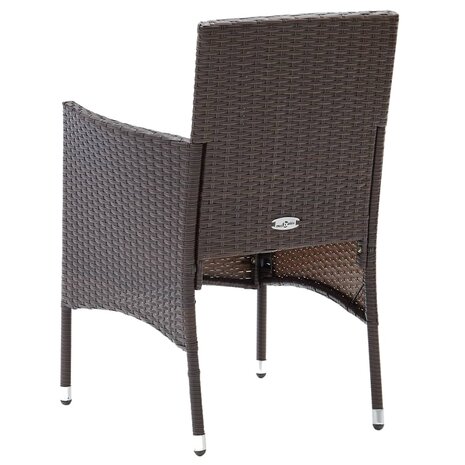 3-delige Tuinset poly rattan en glas bruin 11