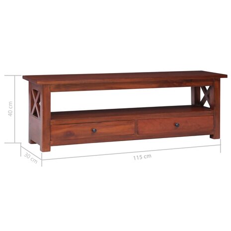 Tv-meubel 115x30x40 cm massief mahoniehout bruin 8