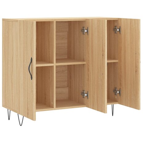 Dressoir 90x34x80 cm bewerkt hout sonoma eikenkleurig 5