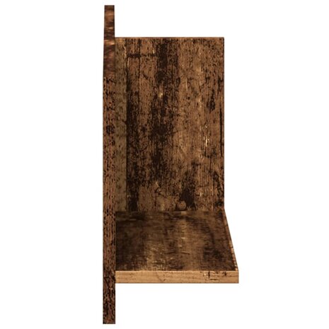 Wandkast 70x16,5x30 cm bewerkt hout oud houtkleurig 5