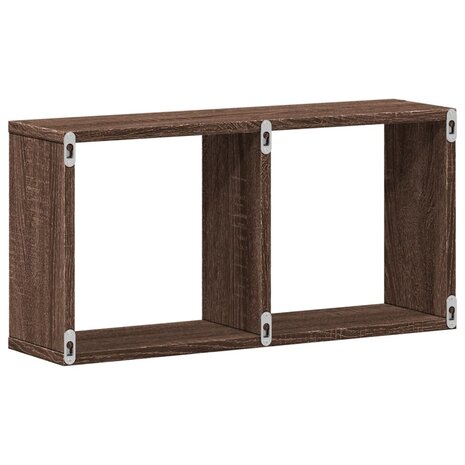 Wandkast 60x16x30 cm bewerkt hout bruin eikenkleur 6