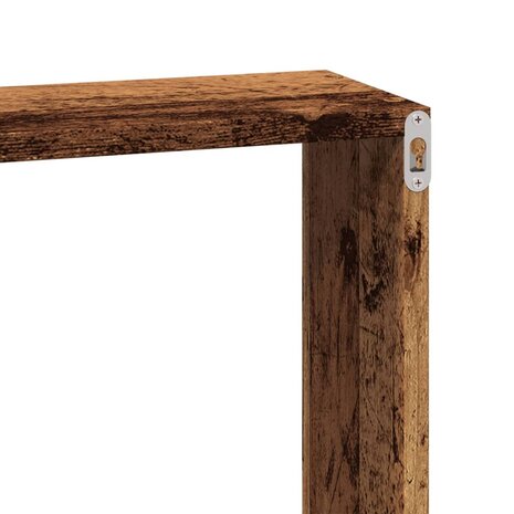 Wandkast 60x16x30 cm bewerkt hout oud houtkleurig 7