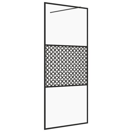 Inloopdouchewand 115x195 cm ESG-glas transparant en zwart 2