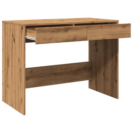 Bureau 101x50x76,5 cm bewerkt hout artisanaal eikenkleur 8