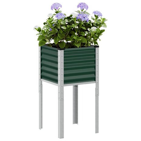 Plantenbak 45x45x88 cm staal groen 1