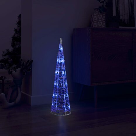 Lichtkegel decoratief LED blauw 60 cm acryl 1