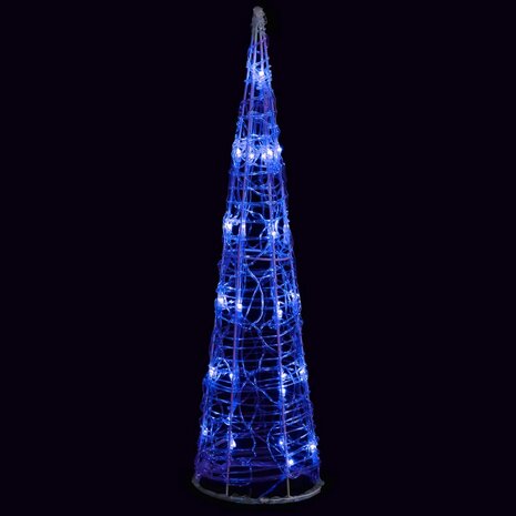 Lichtkegel decoratief LED blauw 60 cm acryl 2