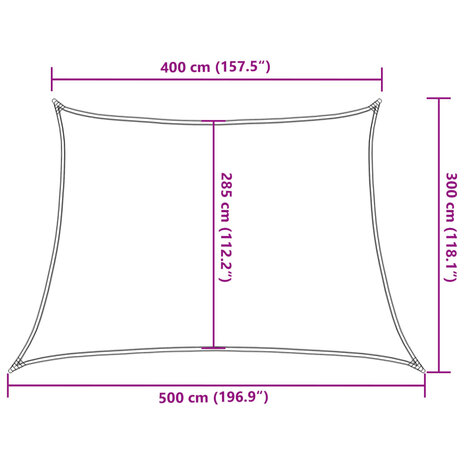 Zonnezeil 160 g/m² 4/5x3 m HDPE bruin 10