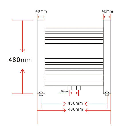 Radiator/handdoekenrek curve 480x480 mm  9