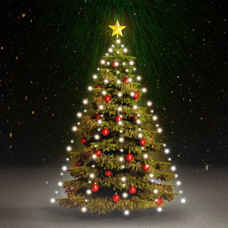 Kerstboomverlichting met 150 LED&apos;s koudwit net 150 cm 1