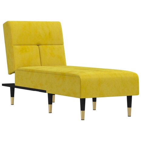 Chaise longue fluweel geel 2