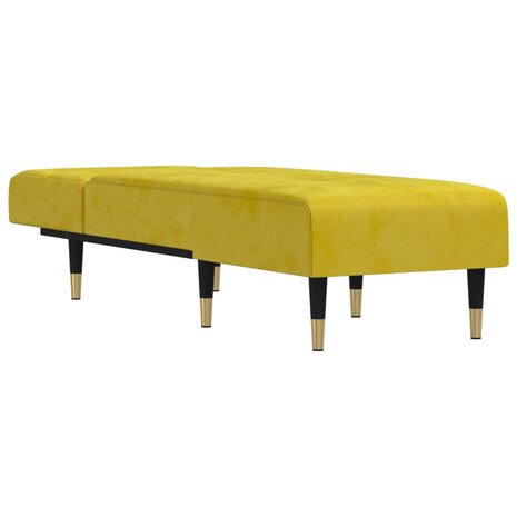 Chaise longue fluweel geel 3