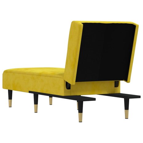 Chaise longue fluweel geel 5