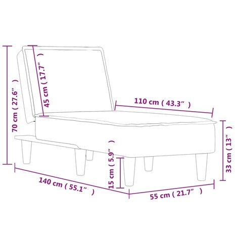 Chaise longue fluweel donkergroen 9