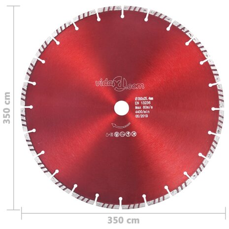 Diamantzaagblad met turbo 350 mm staal 4