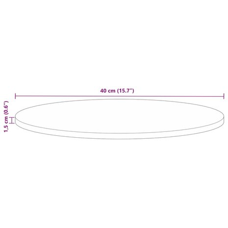 Tafelblad rond Ø 40x1,5 cm massief gerecycled hout 9