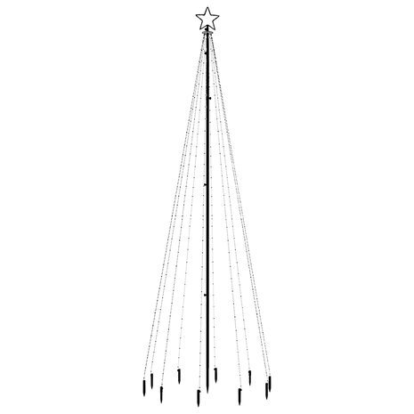 Kerstboom met grondpin 310 LED&apos;s koudwit 300 cm 3