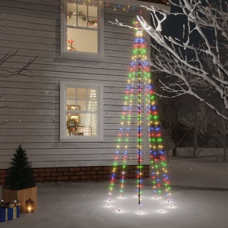 Kerstboom met grondpin 310 LED&apos;s meerkleurig 300 cm 1