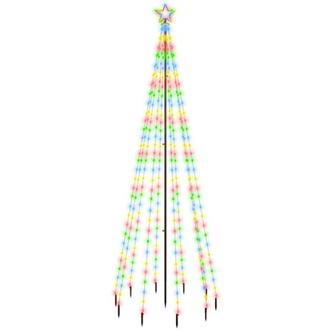 Kerstboom met grondpin 310 LED&apos;s meerkleurig 300 cm 2