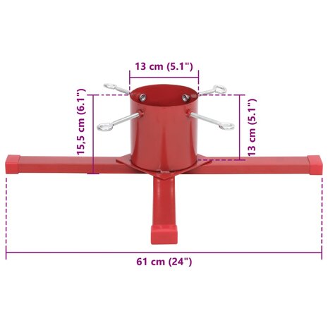 Kerstboomstandaard 61x61x15,5 cm rood 9