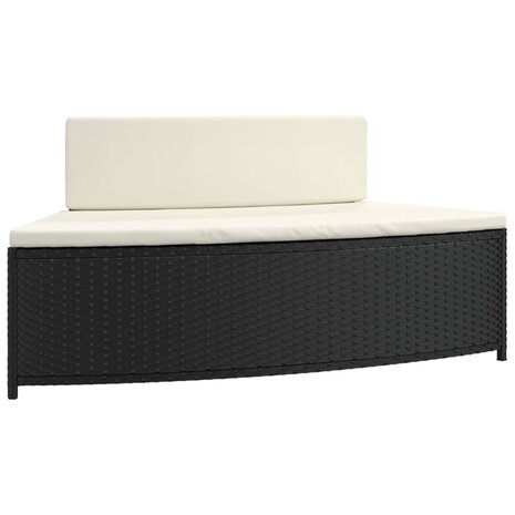 Spa-bankjes met kussens 2 st poly rattan zwart 4