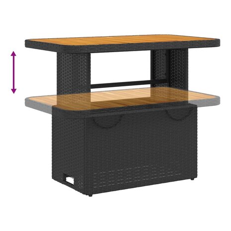 2-delige Tuinset met kussens poly rattan zwart 4