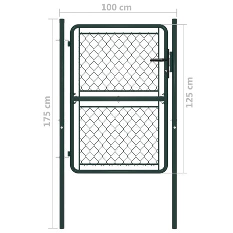 Poort 100x125 cm staal groen 4