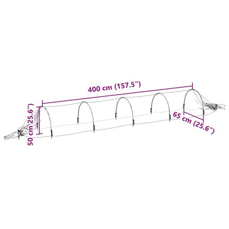 Kweektunnel 1,5x5 m glasvezel en polypropeen 9