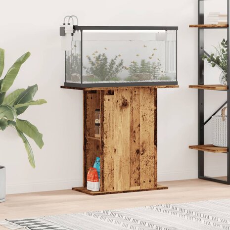 Aquariumstandaard 36x75x72,5 cm bewerkt hout oud houtkleurig 1