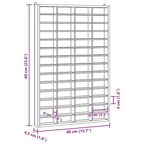 Wandkast met 56 vakken 40x4,5x60 cm 9