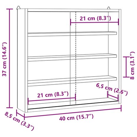 Wandkast met deuren 40x8,5x37 cm 10