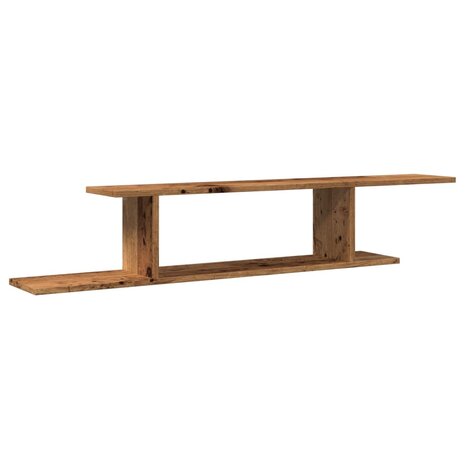 Tv-wandschap 125x18x23 cm bewerkt hout oud houtkleurig 2