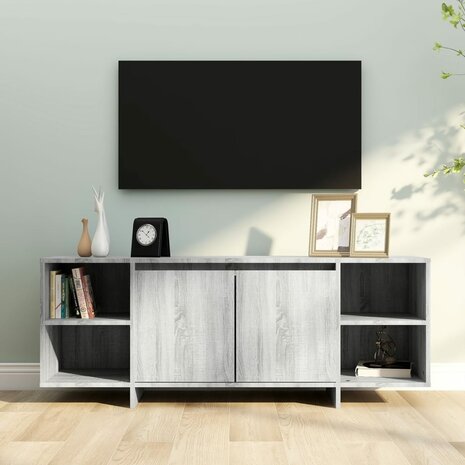 Tv-meubel 130x35x50 cm bewerkt hout grijs sonoma eikenkleurig 1