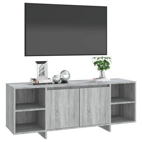 Tv-meubel 130x35x50 cm bewerkt hout grijs sonoma eikenkleurig 4