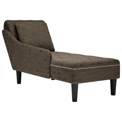 Chaise longue kussen en rechterarmleuning kunstleer donkergrijs 1