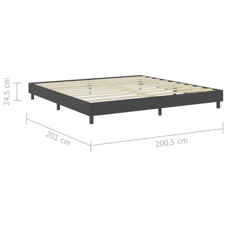 Boxspringframe stof grijs 200x200 cm 8