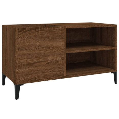 Platenkast 84,5x38x48 cm bewerkt hout bruin eikenkleur 2