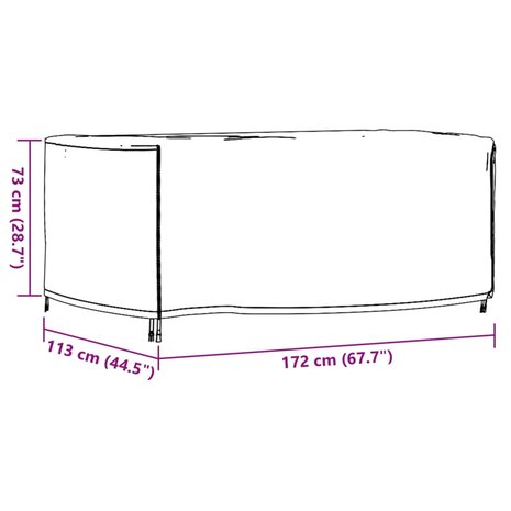 Tuinmeubelhoezen 2 st waterdicht 420D 172x113x73 cm zwart 12