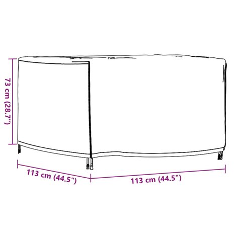 Tuinmeubelhoezen 2 st waterdicht 420D 113x113x73 cm zwart 12