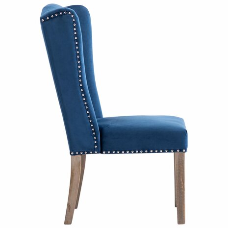 Eetkamerstoelen 2 st fluweel blauw 5