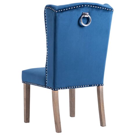 Eetkamerstoelen 2 st fluweel blauw 6