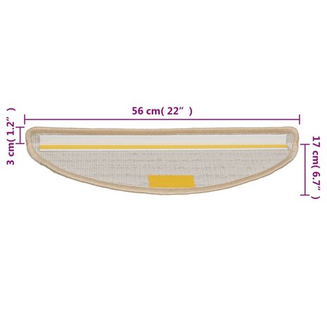 Trapmatten 10 st 56x17x3 cm crèmekleurig 8